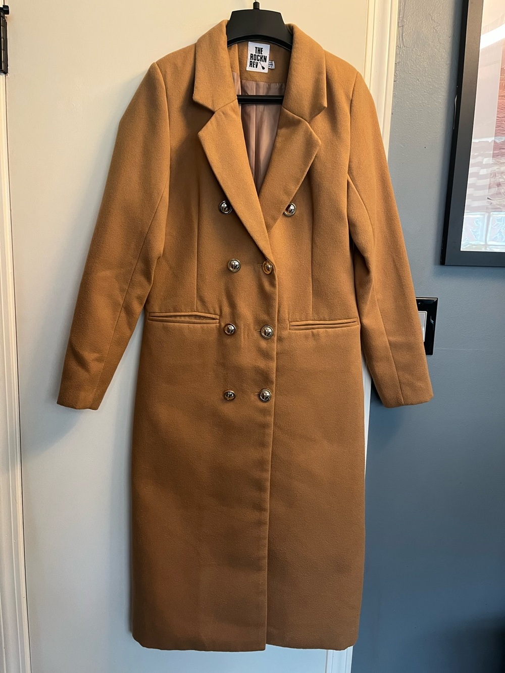 Women's Double-Breasted Camel Trench Coat